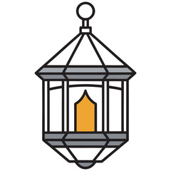 Ramadan Lantern Line Art Vector 