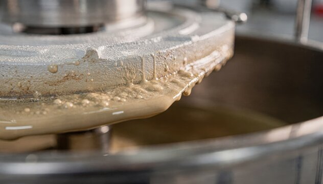 Closeup of a ceramiccoated agitator blade showing smooth surface and enhanced durability against chemical wear and hightemperature erosion in industrial mixing processes.