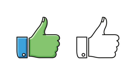 Obraz premium Thumbs Up Hand Gesture Icon – Clean Flat Like Symbol Vector