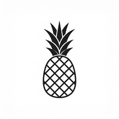 Fototapeta premium Minimalist black and white pineapple illustration vector isolated on white background