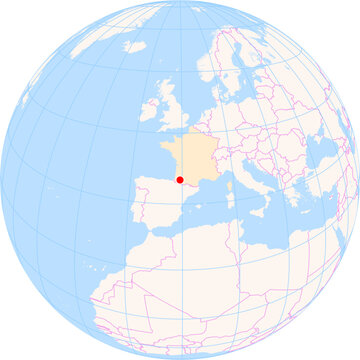 Location Map of Pau Pyrenees Airport (Pau, Pyrenees-Atlantiques, France). IATA-code: PUF. No labels at all.