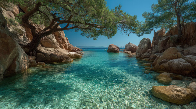 The Pakleni Islands near Hvar, Croatia, crystal clear sea