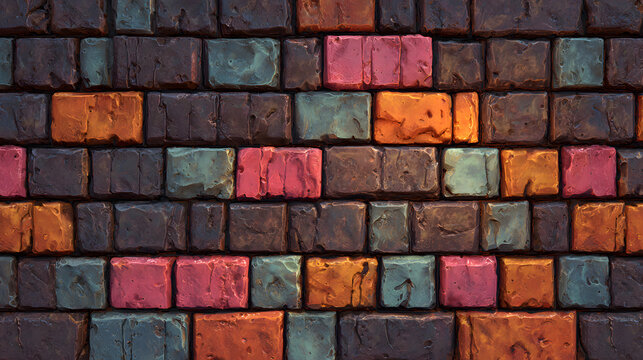 Ancient dungeon brick floor texture seamless repeatable for roguelike mobile game corridor backgrounds