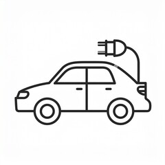 Electric car charging at station eco-friendly sustainable transportation vector illustration