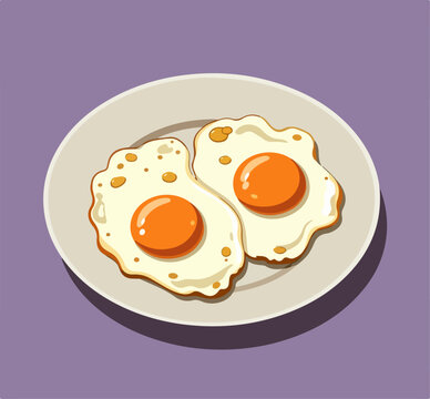 fried eggs illustration