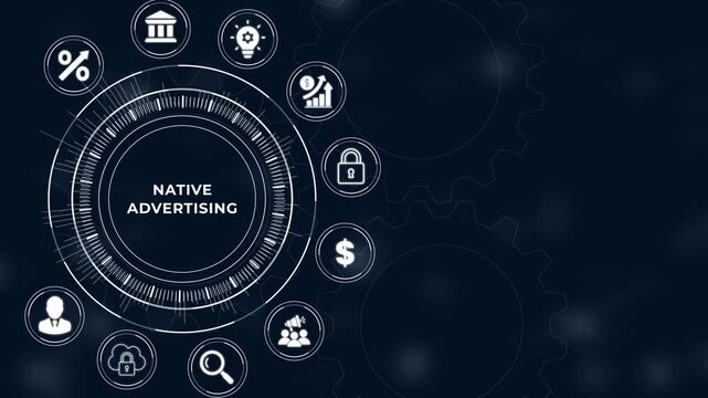 Native Advertising Modern Digital Promotion on Virtual Screen. Business, Technology, Internet and Networking Concept.