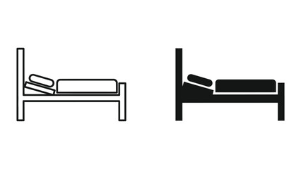 Bed icon outline and solid