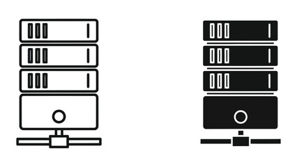 Server icons in outline and filled styles