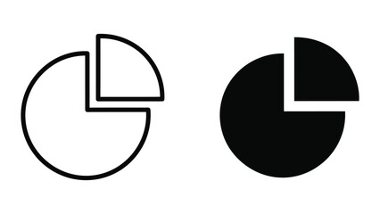 Black and white pie chart icons