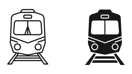 Train icons in different styles
