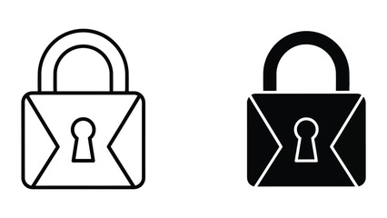 Locked padlock icons in black and white