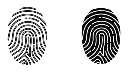 Fingerprint icons in black and white
