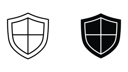Shield icons in black and white