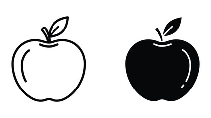 Simple black and white apple icons