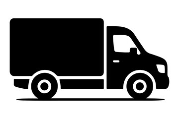 Black Silhouette of Delivery Truck Icon