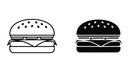 Black and White Hamburger Icons