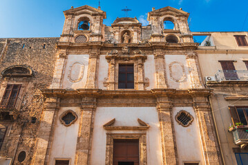 Fototapeta premium Church of San Paolo and Bartolomeo in Alcamo, Trapani, Sicily, Italy, Europe