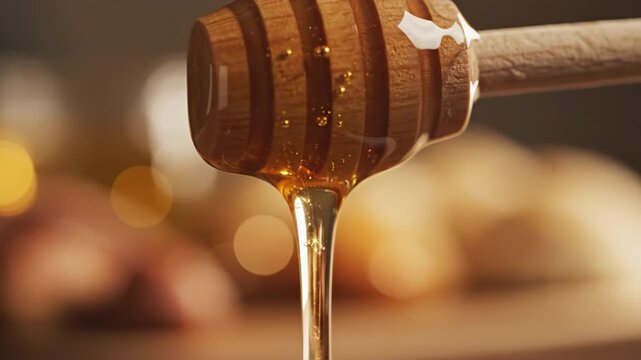 Golden honey honey dipper sweet nectar natural sugar organic food sticky texture warm light golden honey honey dipper sweet syrup wooden utensil dessert topping amber liquid rich golden honey dripping