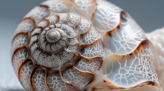Architectonicidae displaying mesmerizing spiral patterns in studio shot