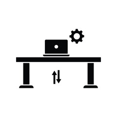Height Adjustable Desk icon in vector. 