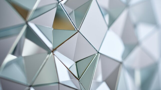 Abstract background showing interlocking reflective triangles creating a geometric pattern