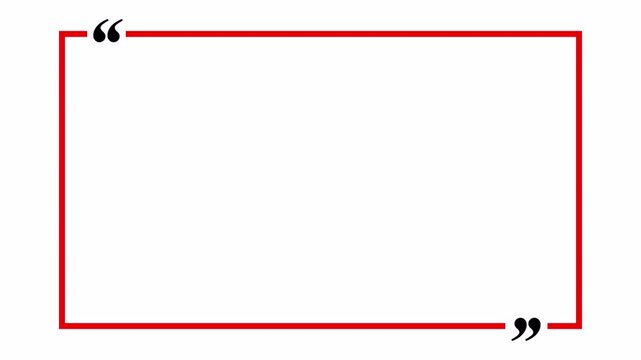  rectangle with quotation marks quote speech rectangle and question marks animation in transparent background in 4K animation with alpha channel