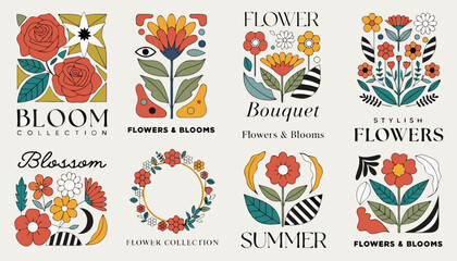 Very beautiful curated collection of floral posters showcasing roses, leafy bouquets, and artistic compositions, ideal for notebook covers, wall d&eacute;cor, and sophisticated stationery branding.