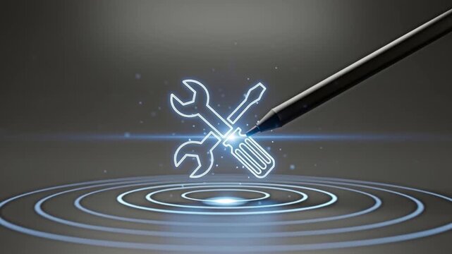 A wrench and screwdriver icons for service and technical concept.