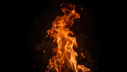 Obraz premium A vibrant flame burns brightly against a dark background