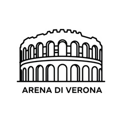 Arena Di Verona, Italy, Verona landmark icon in vector. L