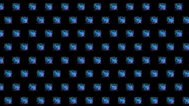 Abstract Cube Square Seamless Pattern Loop, Wireframe Square Futuristic Geometric Motion Background 4K (16:9)