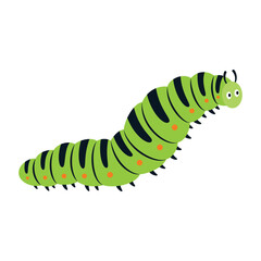 cute caterpillar character isolated