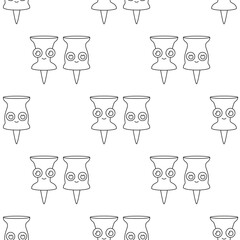 outline push pins seamless pattern