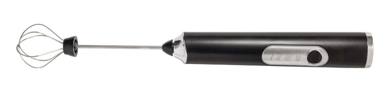 electric mini mixer close up on white isolated background