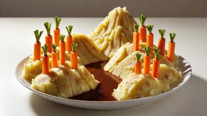 Creative vegetable presentation home kitchen food art indoor close-up culinary creativity