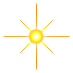 golden starburst glow light effect isolated