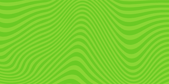 Abstract horizontal background with bright green waves. Trendy vector illustration in retro style of the 60s and 70s.