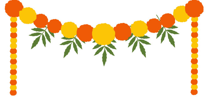 Vibrant Traditional Colorful Indian Garland for Celebrations