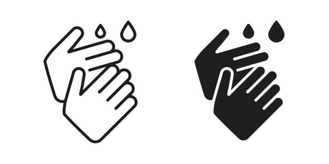 Obraz premium Sanitize hands icon. Vector linear icon collection. Vector EPS10