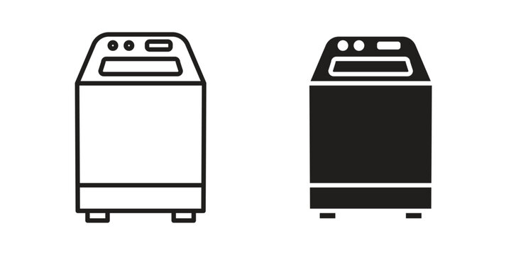 Top load washer icon. Vector linear icon collection. Vector EPS10