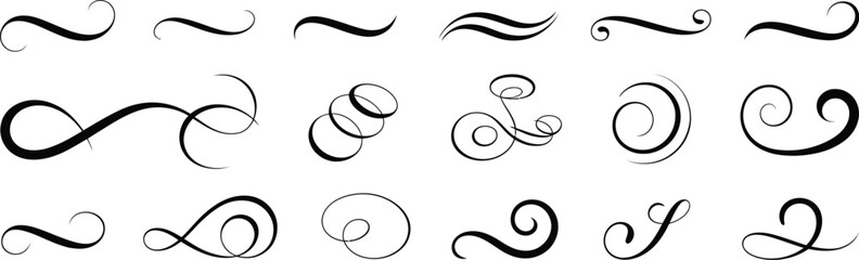 Elegant Decorative Swirls and Flourishes A Versatile Vector Set for Design