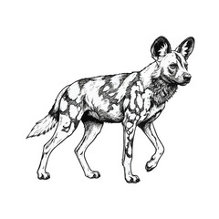 Wild Dog Vector Line Art Illustration  © MdMohiuddin