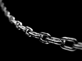 Obraz premium chain segment isolated on a black background