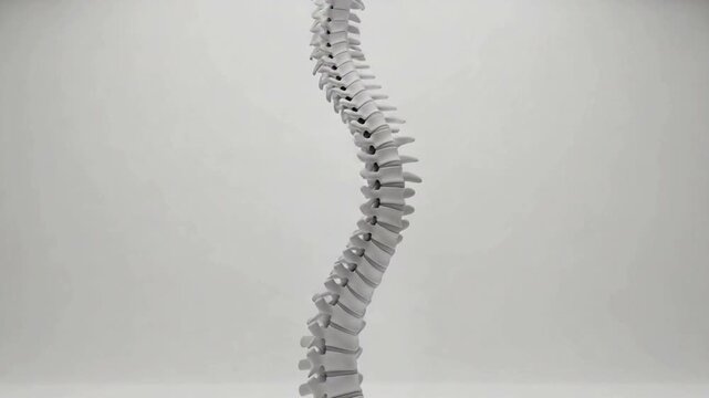 Anatomical Model of Human Spine Vertebrae in Vertical Orientation.