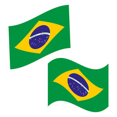 Waving Brazilian Flags - National Symbol of Brazil