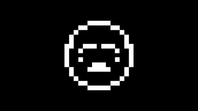 Pixel icon with glitch and noise effects