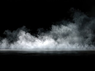 Fototapeta premium fog overlay element isolated on a black background