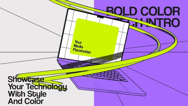 Flat 3D Mockup Reveal - Laptop