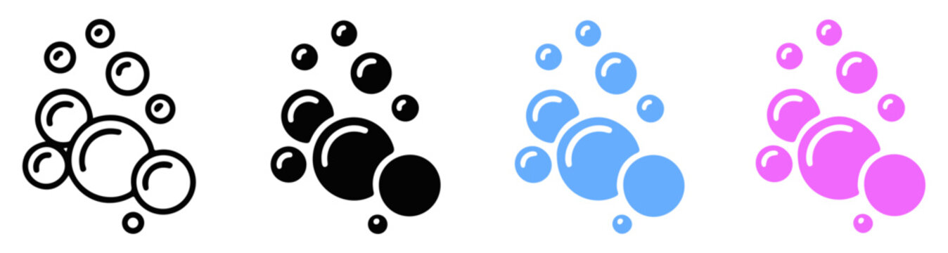 soap bubbles foam water icon