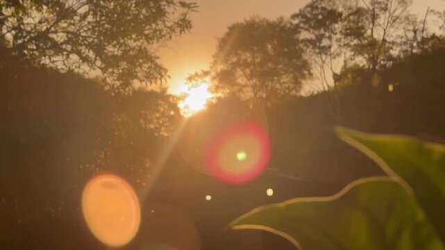 P&ocirc;r do sol no final da tarde pintando o c&eacute;u com tons dourados e alaranjados. Uma paisagem que transmite paz, liberdade e inspira&ccedil;&atilde;o, perfeita para projetos criativos, campanhas publicit&aacute;rias.